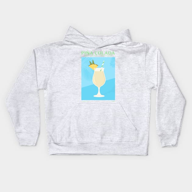 Pina Colada Cocktail Kids Hoodie by MurellosArt